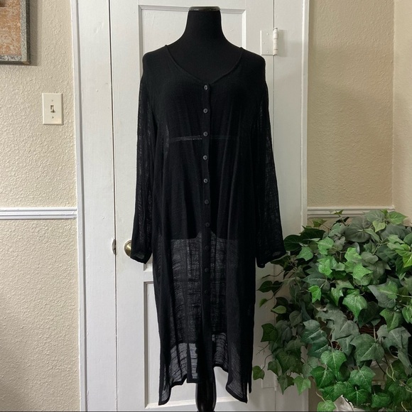 Loose Weave Boho Button-Up Duster Cardigan - Picture 11 of 16